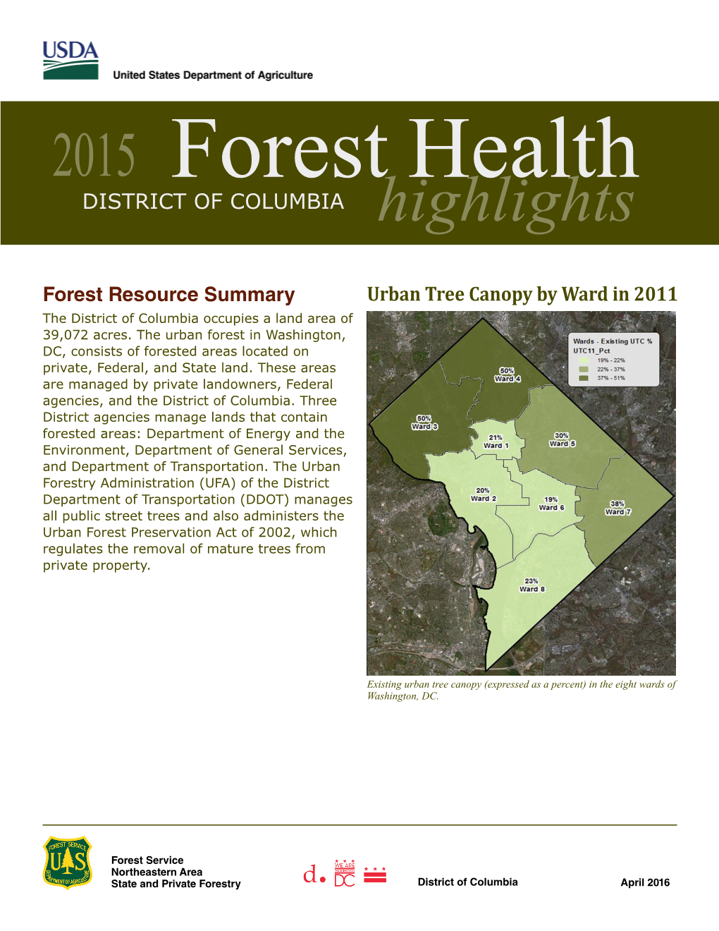 2015 District of Columbia Forest Health Highlights