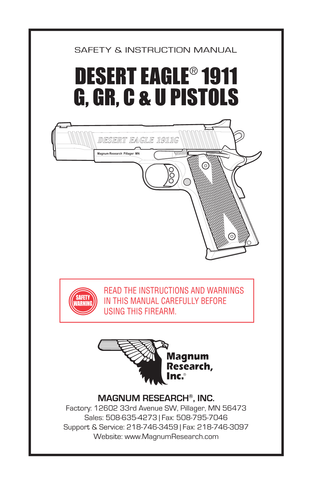 Desert Eagle® 1911 G, Gr, C & U Pistols