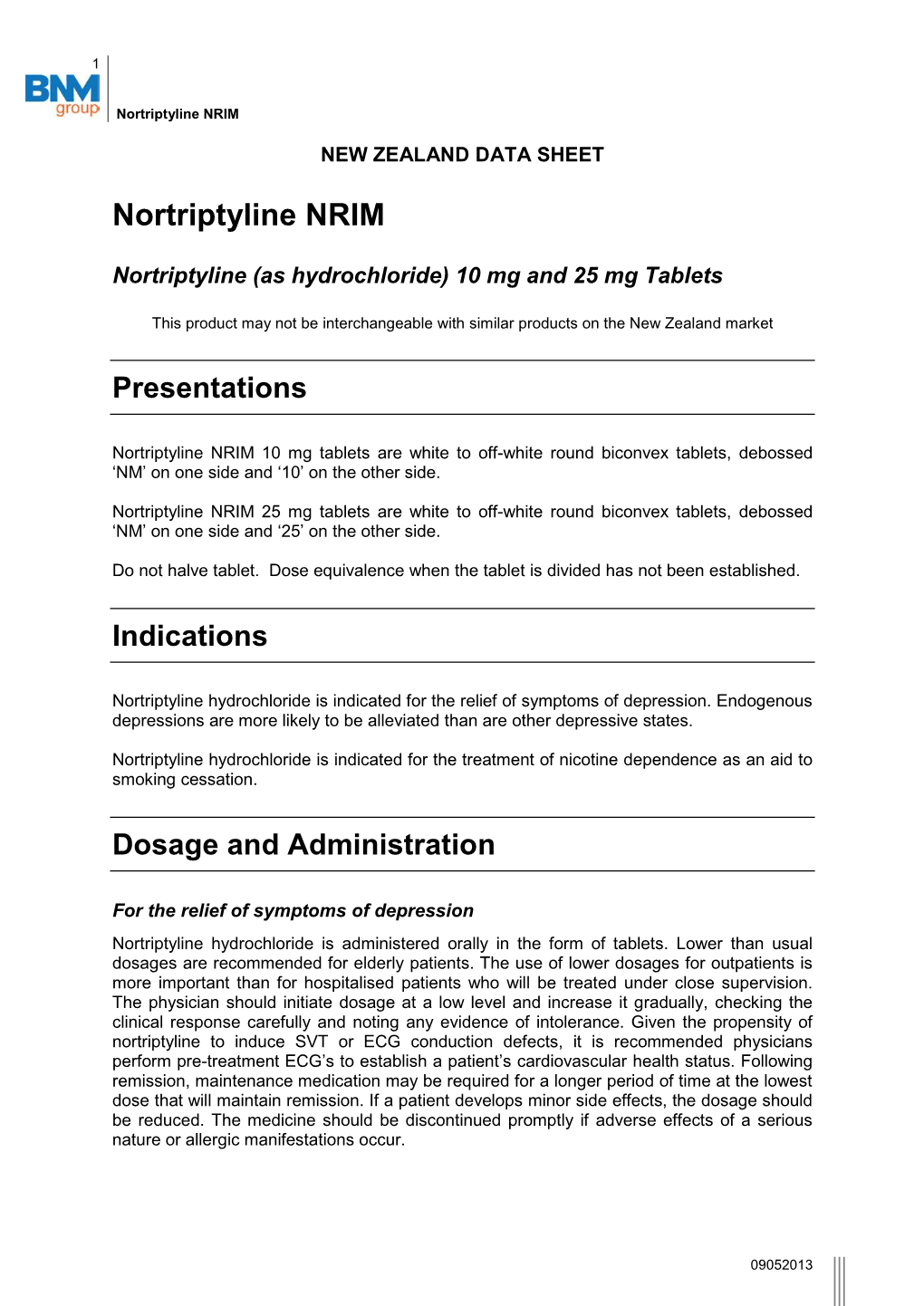 Nortriptyline NRIM