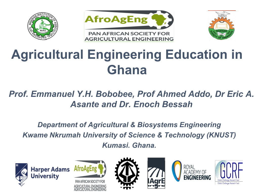 Agricultural Engineering Education in Ghana