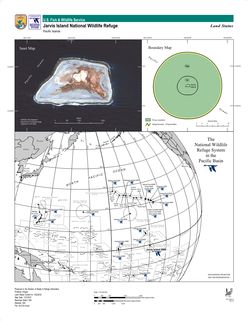 Jarvis Island National Wildlife Refuge Land Status Pacific Islands