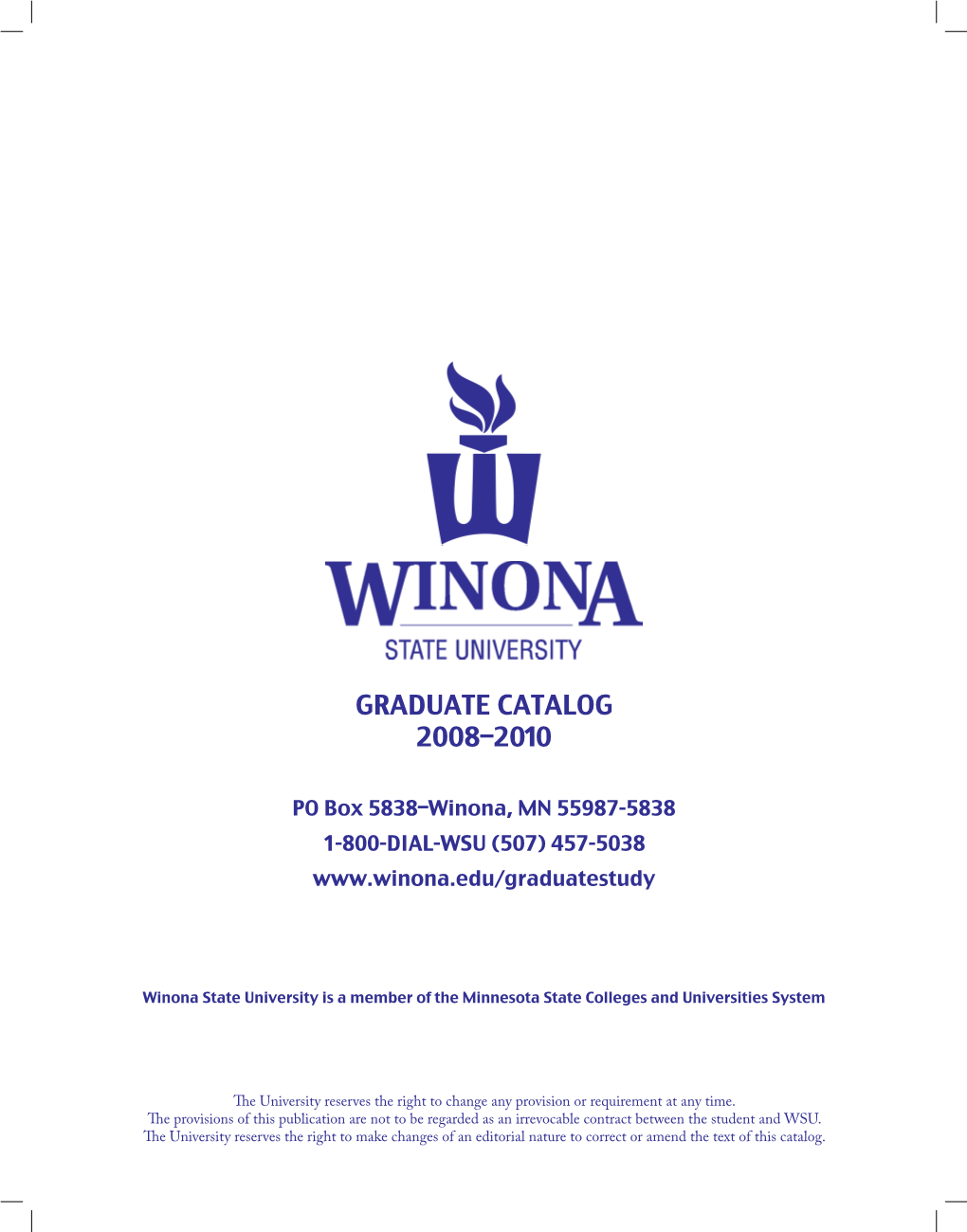 Graduate Catalog 2008–2010