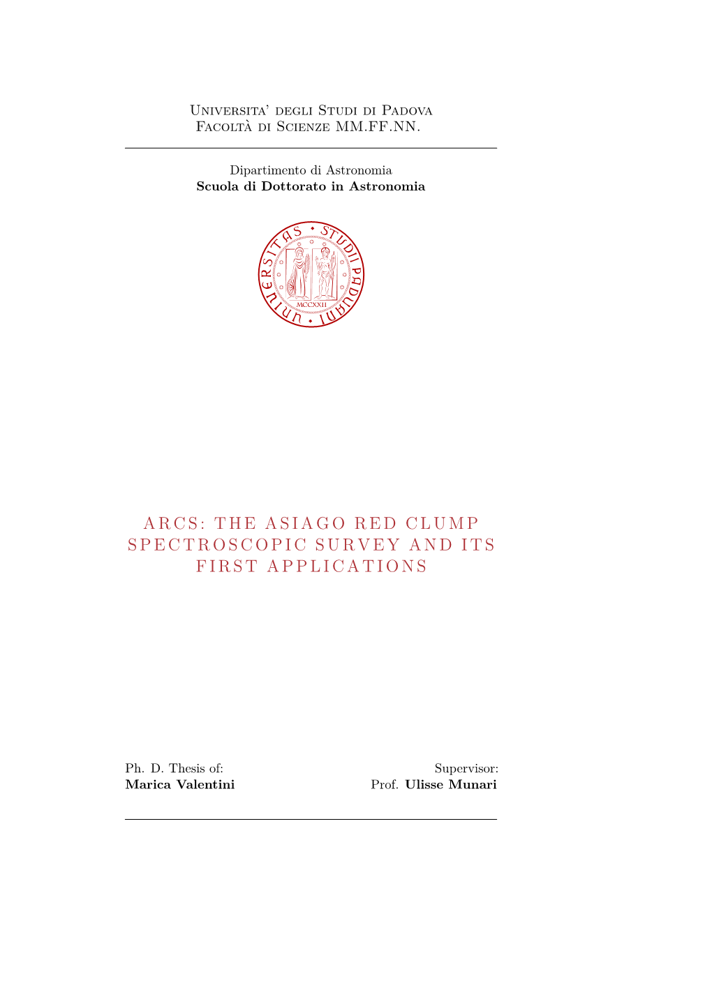 The Asiago Red Clump Spectroscopic Survey and Its First Applications