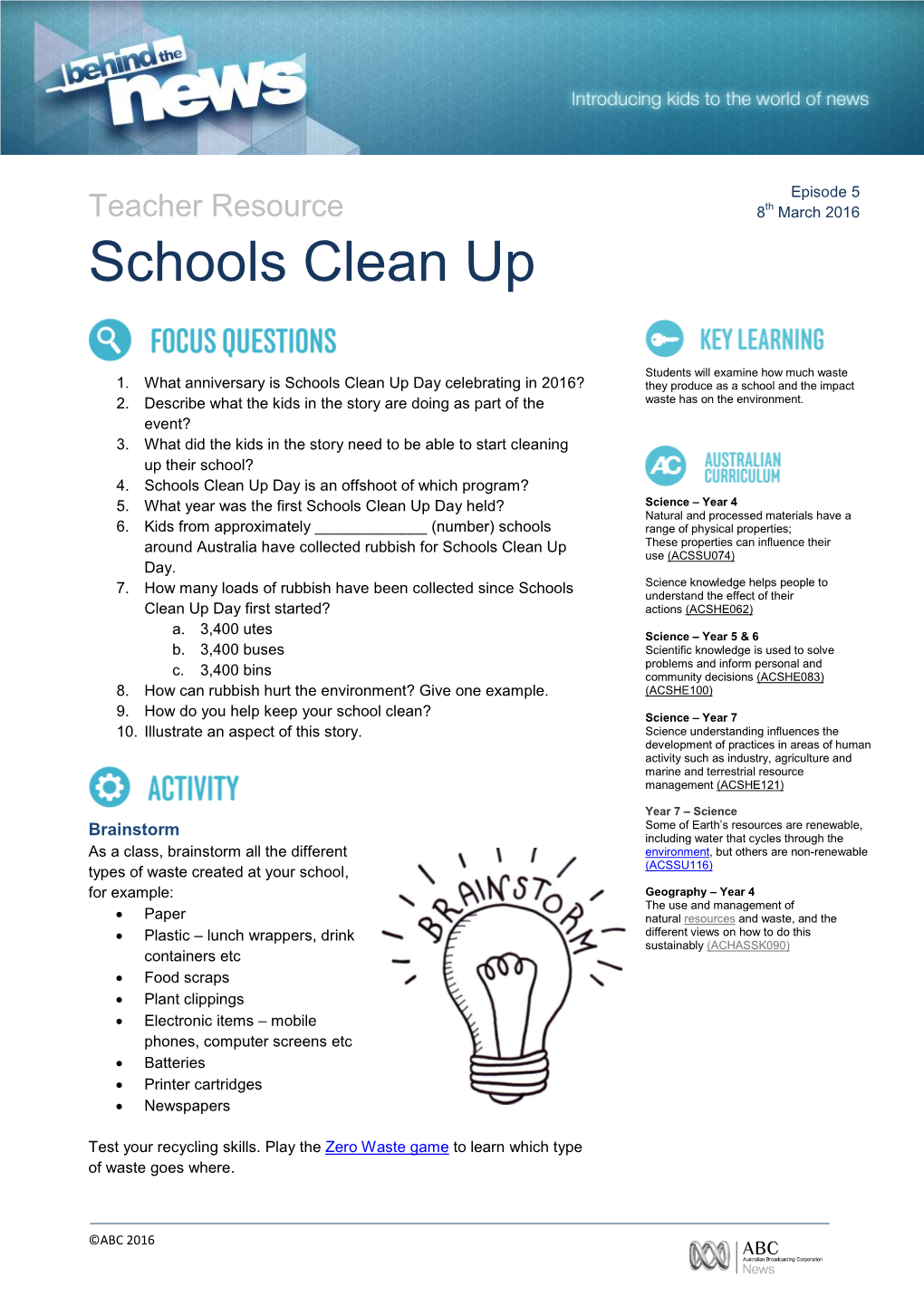 Schools Clean Up
