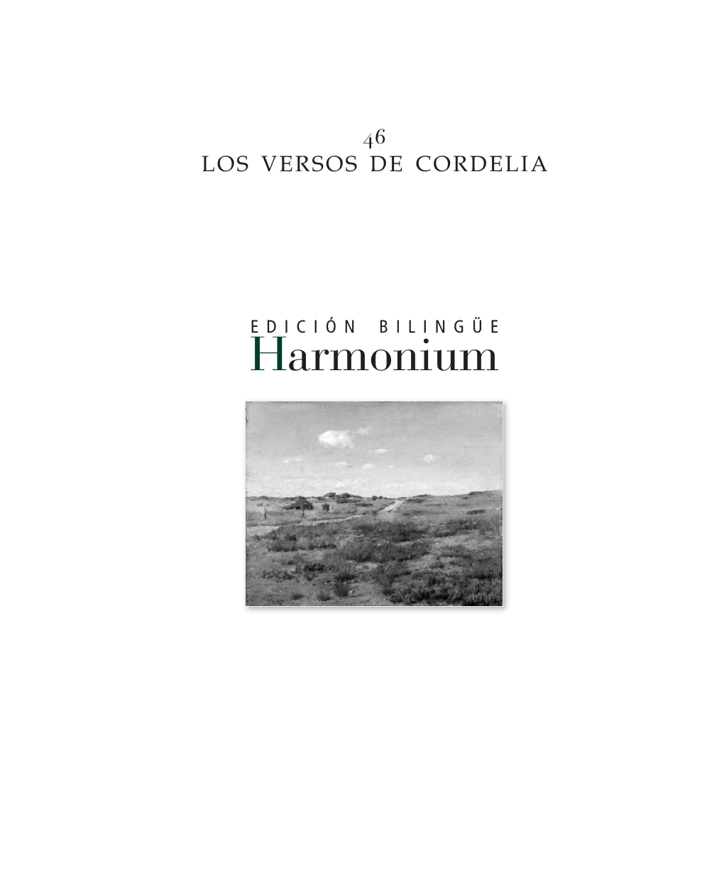 Harmonium Primera Edición En LOS VERSOS DE CORDELIA , Noviembre De 2019