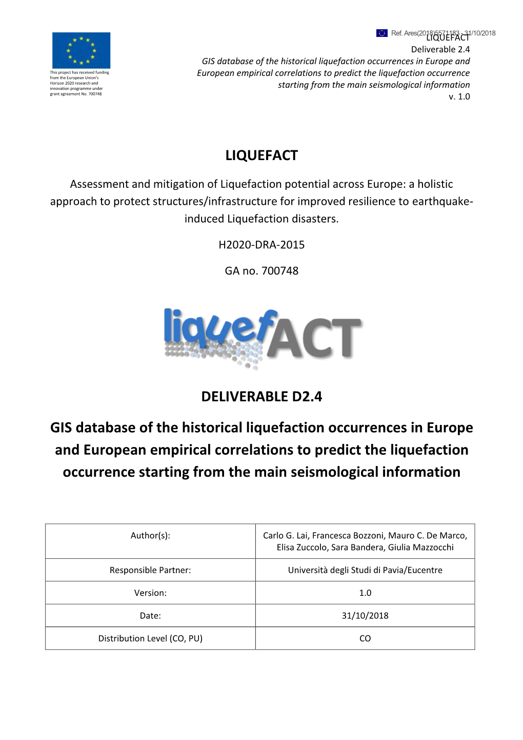 GIS Database of the Historical Liquefaction Occurrences in Europe and European Empirical Correlations to Predict