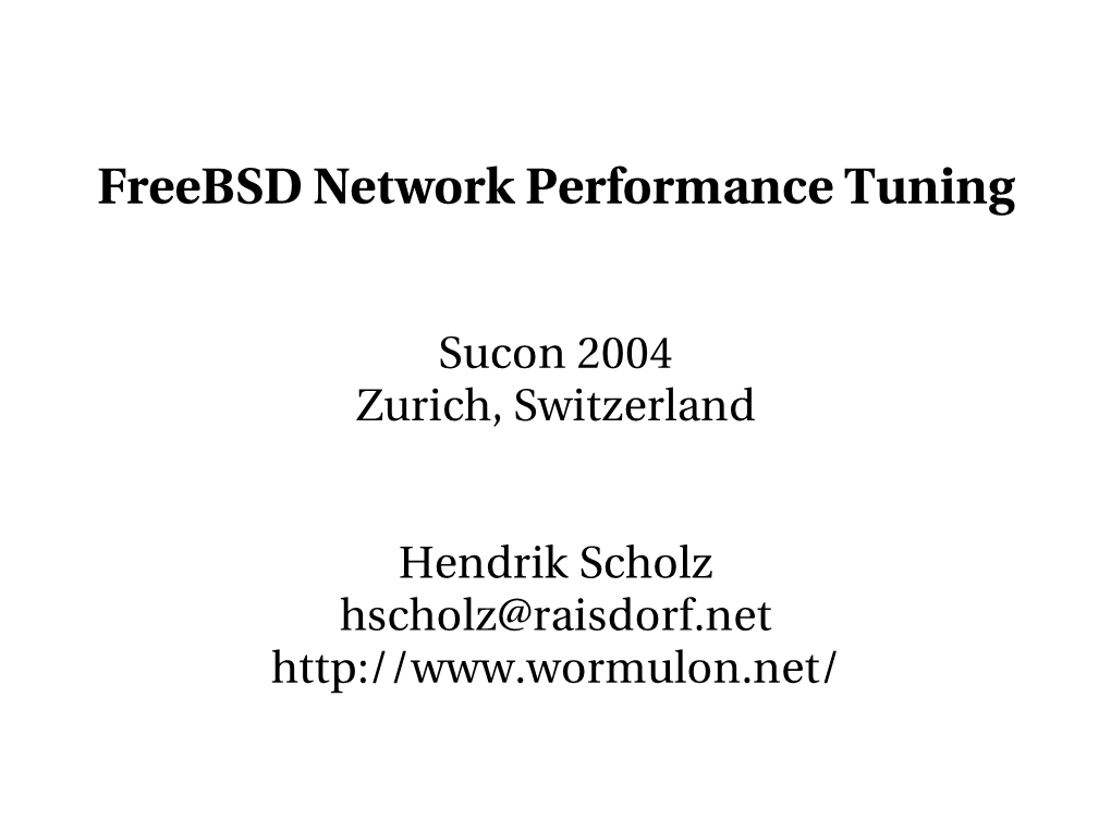 Freebsd Network Performance Tuning