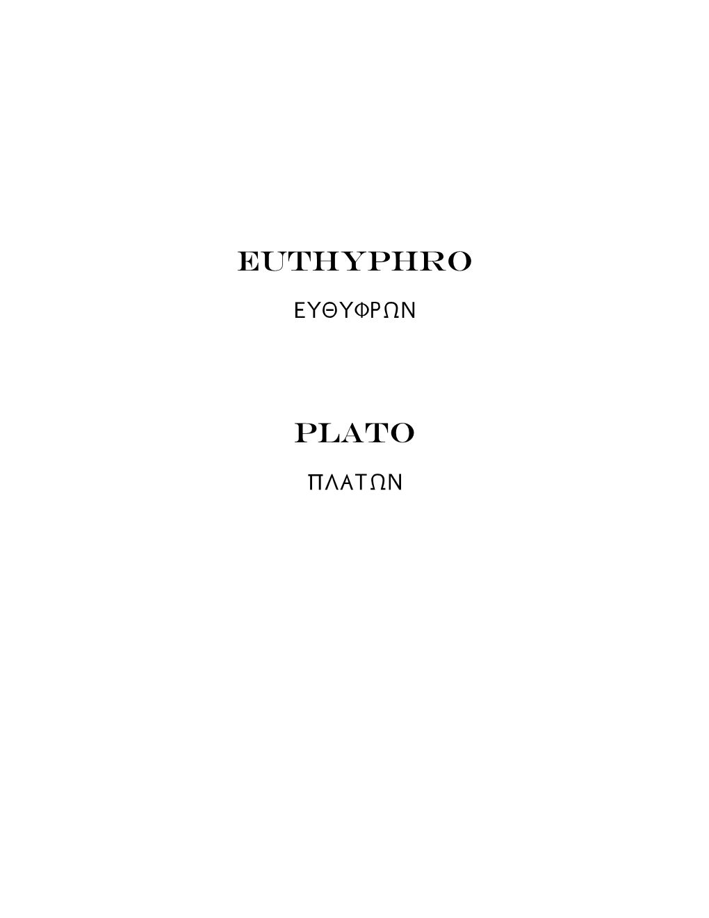 Euthyphro Plato