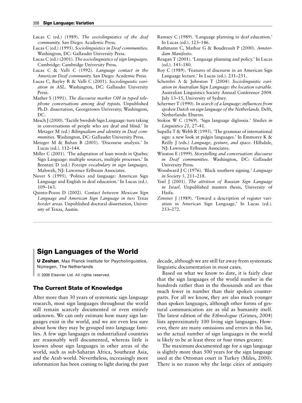 Sign Languages of the World