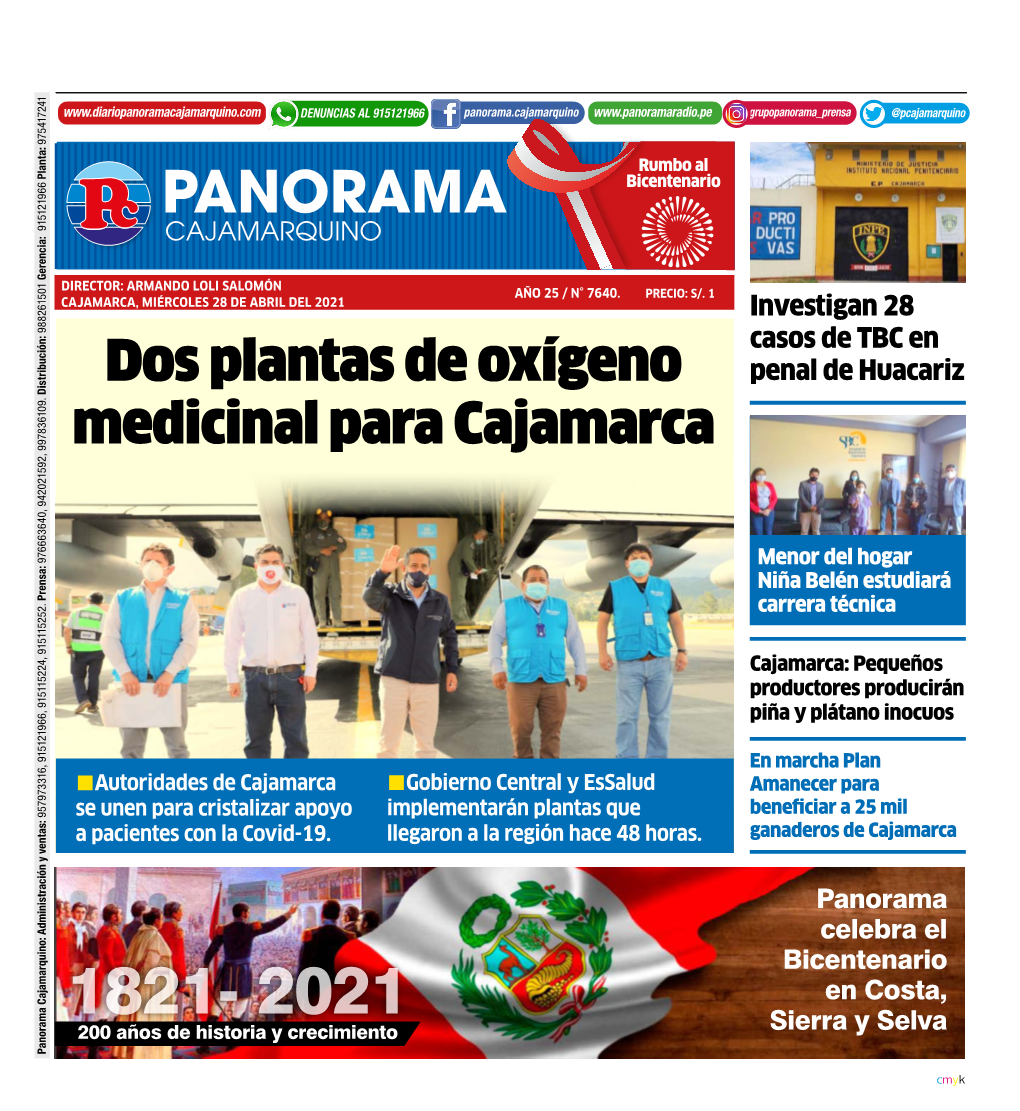 Dos Plantas De Oxígeno Medicinal Para Cajamarca