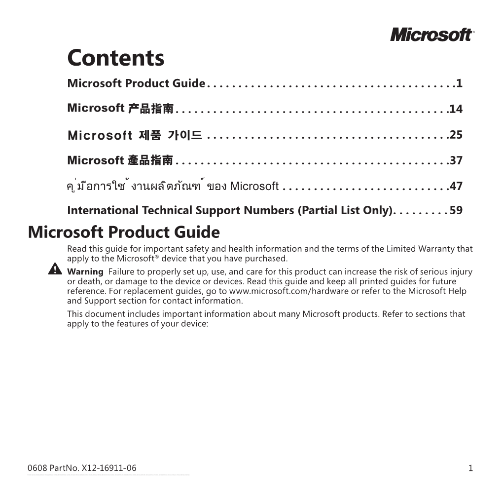 Contents Microsoft Product Guide