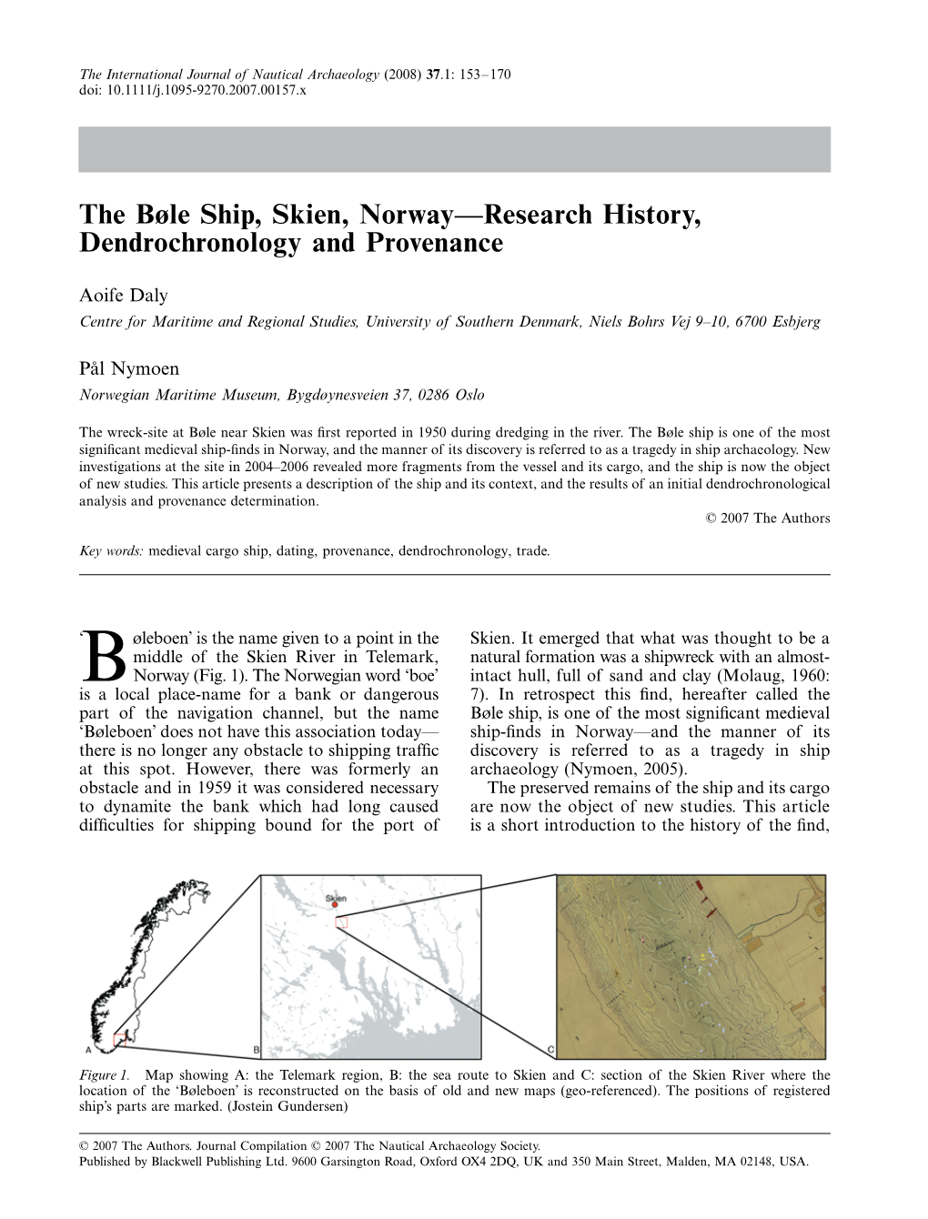 The Bøle Ship, Skien, Norway—Research History