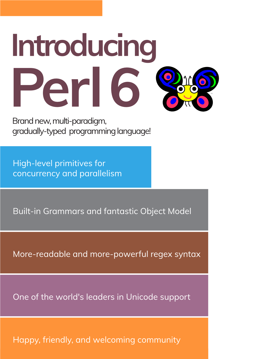 Perl 6 TM Brand New, Multi-Paradigm, Gradually-Typed Programming Language!