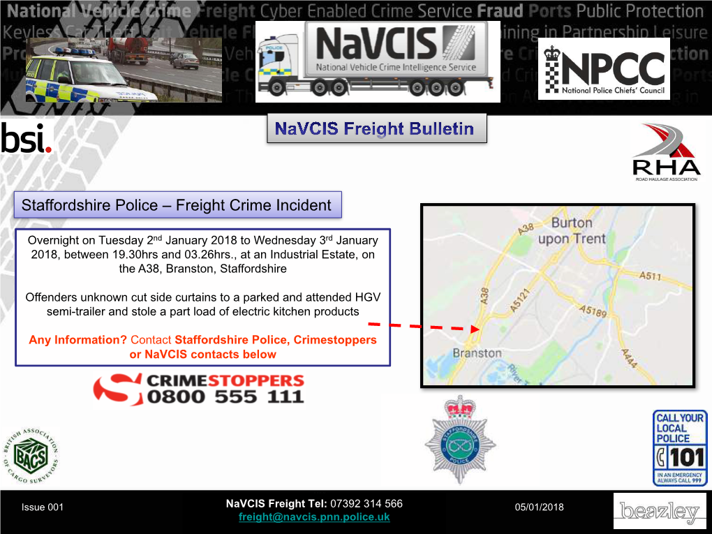 Staffordshire Police – Freight Crime Incident