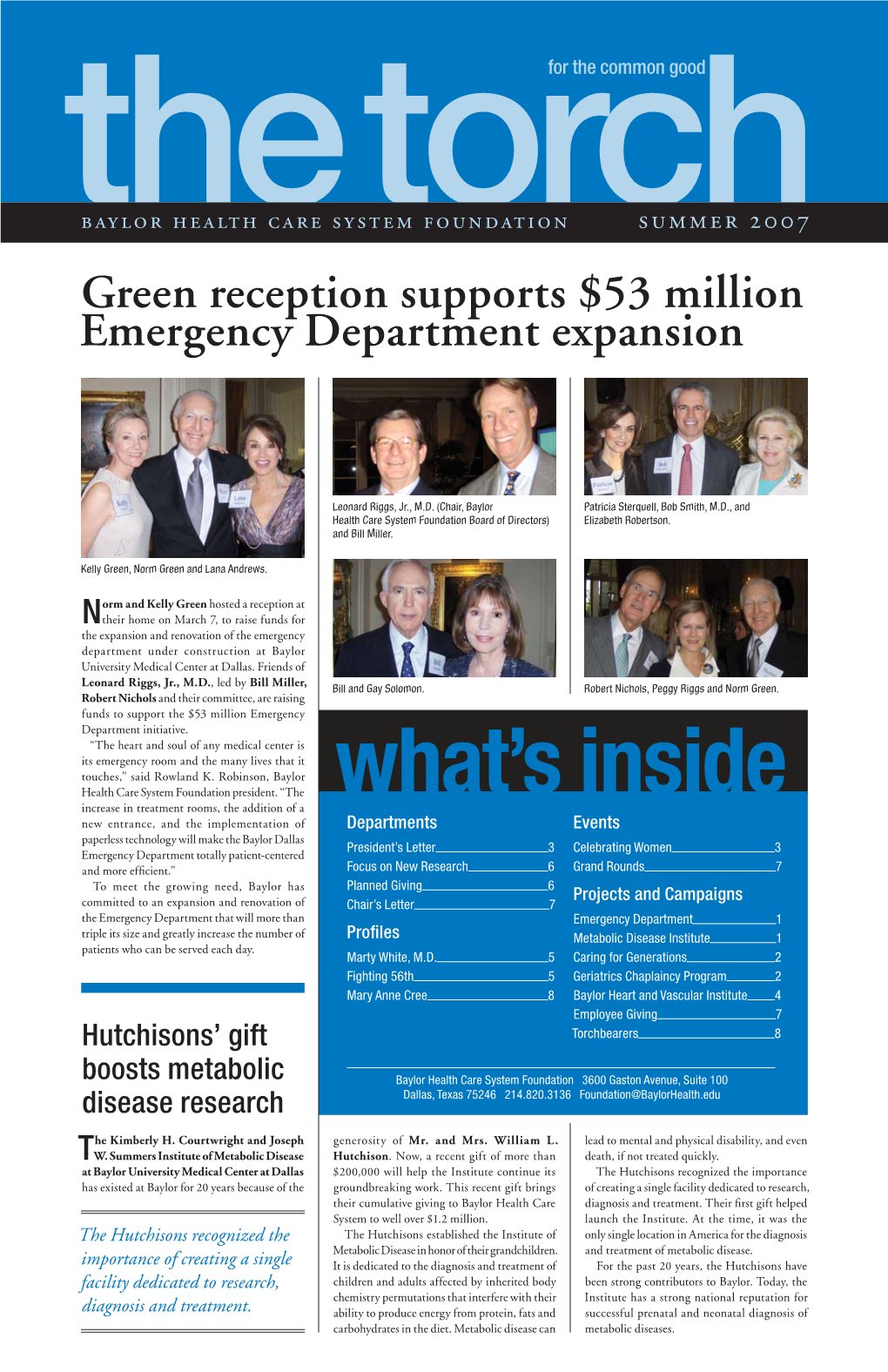 Green Reception Supports $53 Million Emergency Department Expansion