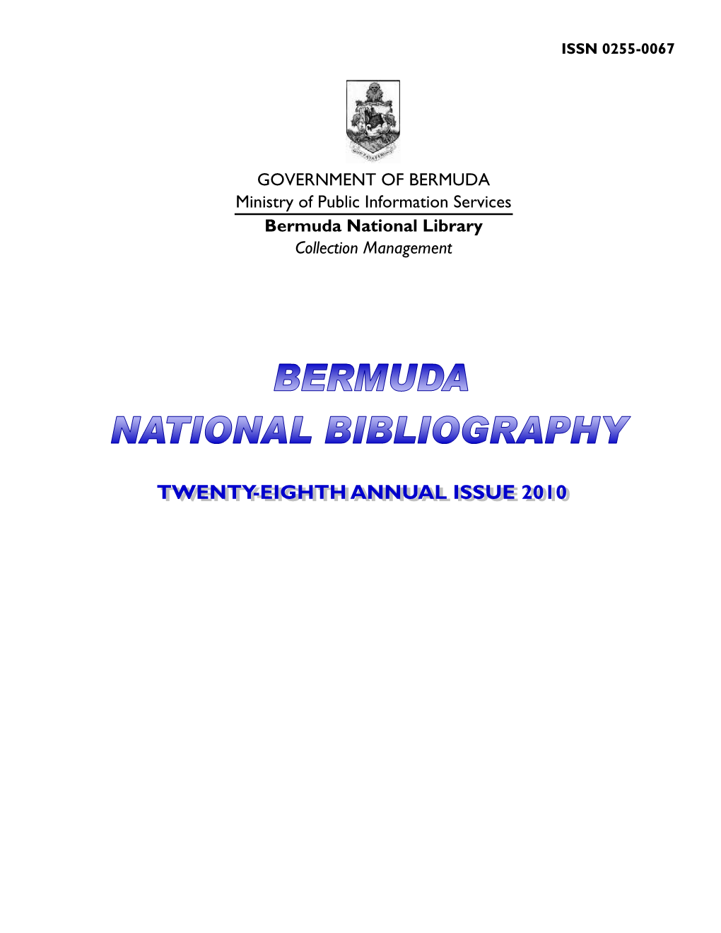 Bermuda National Bibliography.Jan-Mar 2010