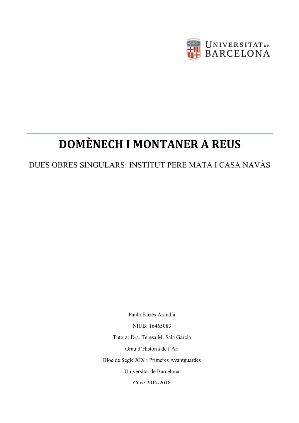 Domènech I Montaner a Reus