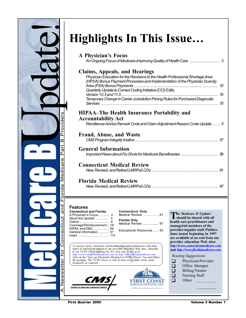 1St Quarter 2005 Medicare B Update!