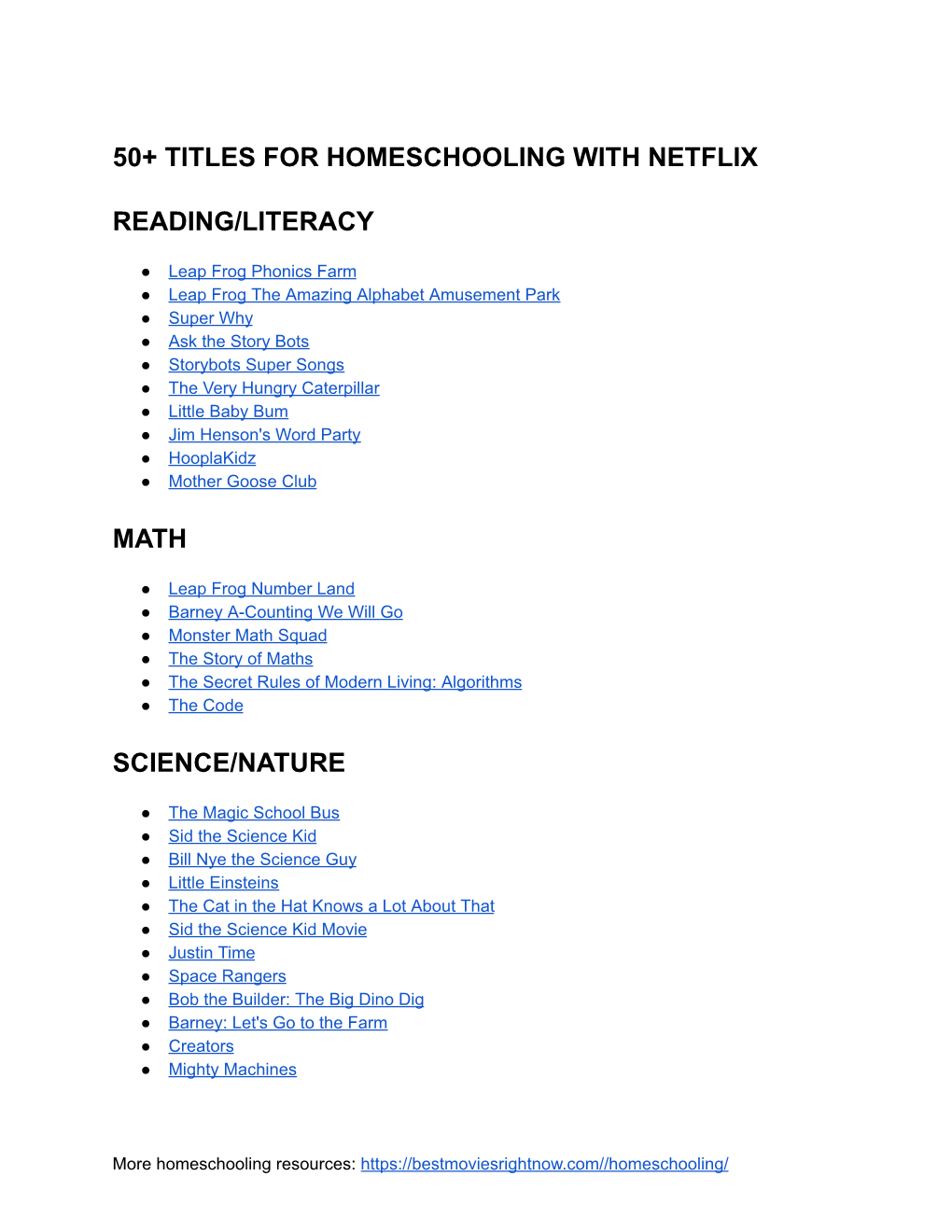 Homeschooling with Netflix