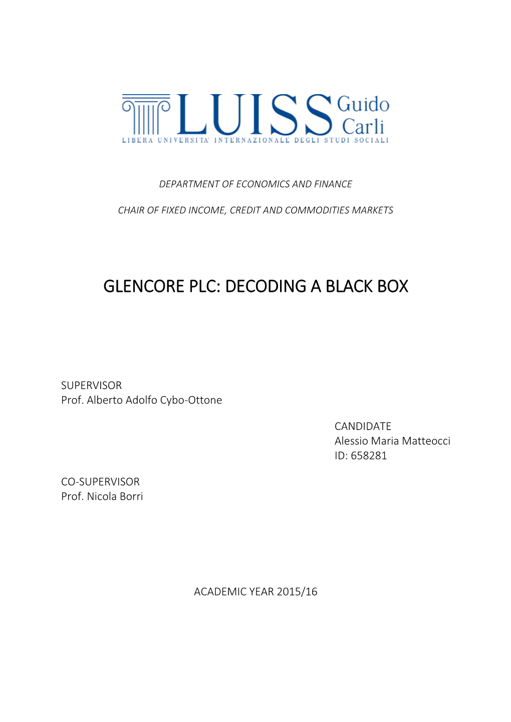 Glencore Plc: Decoding a Black Box