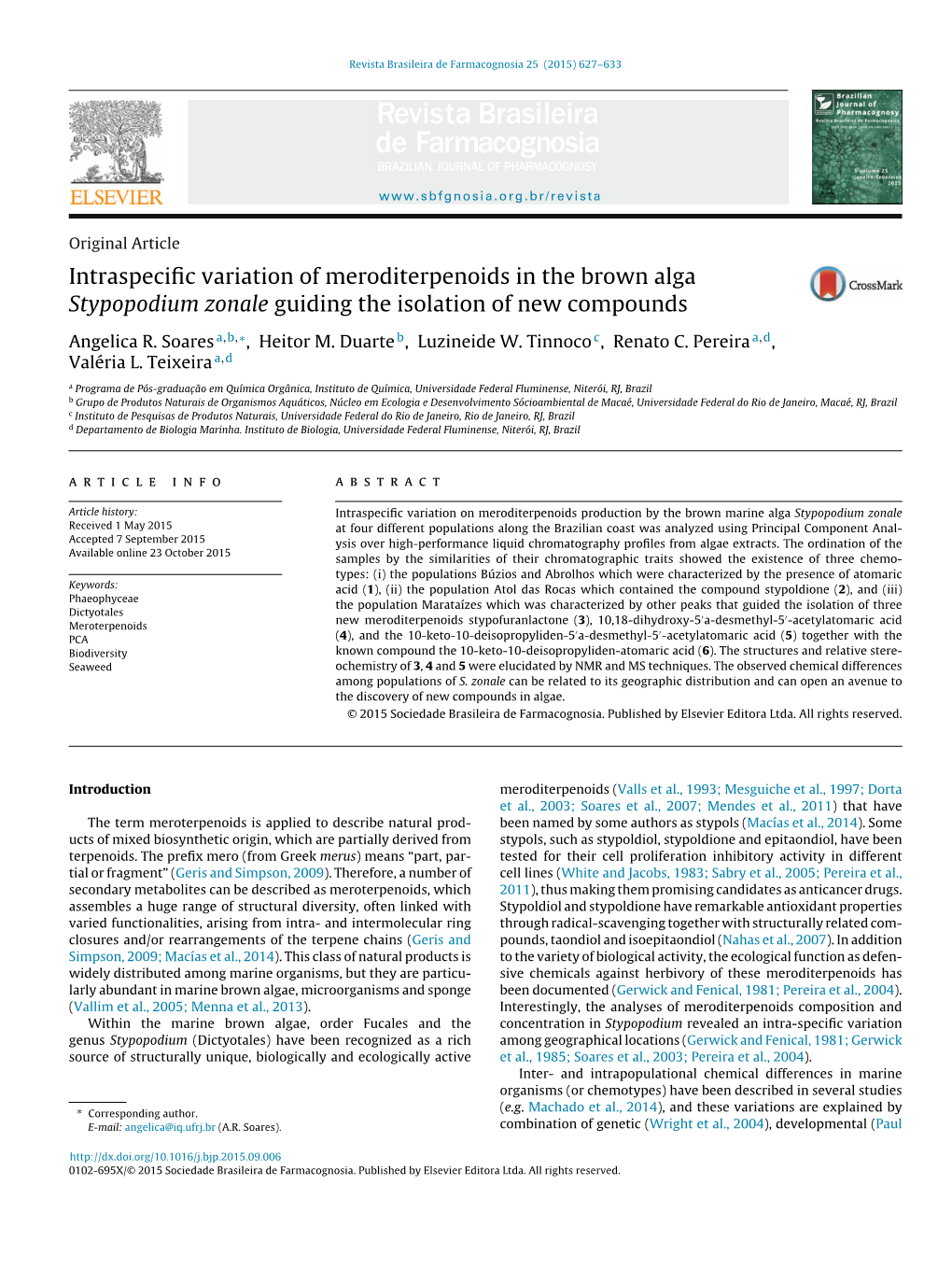 Intraspecific Variation of Meroditerpenoids in the Brown Alga