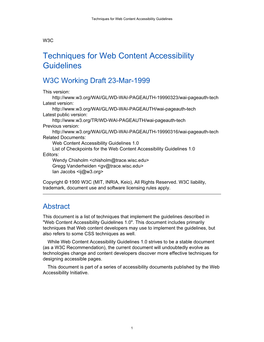 Techniques for Web Content Accessibility Guidelines