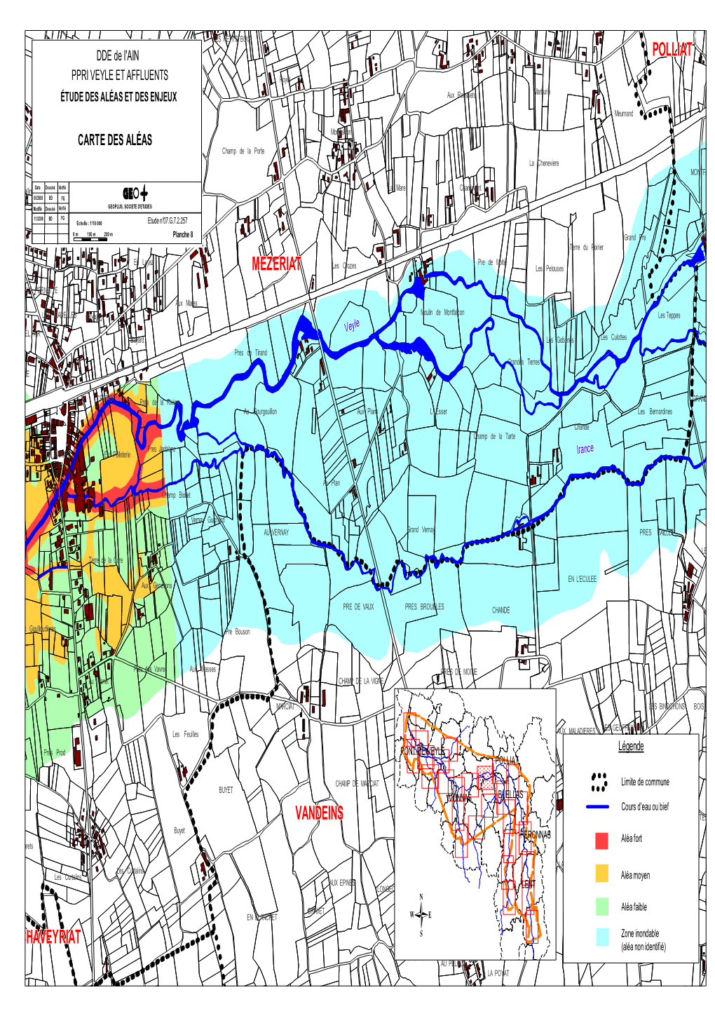 Carte Zones Inondables Vandeins 1/10000