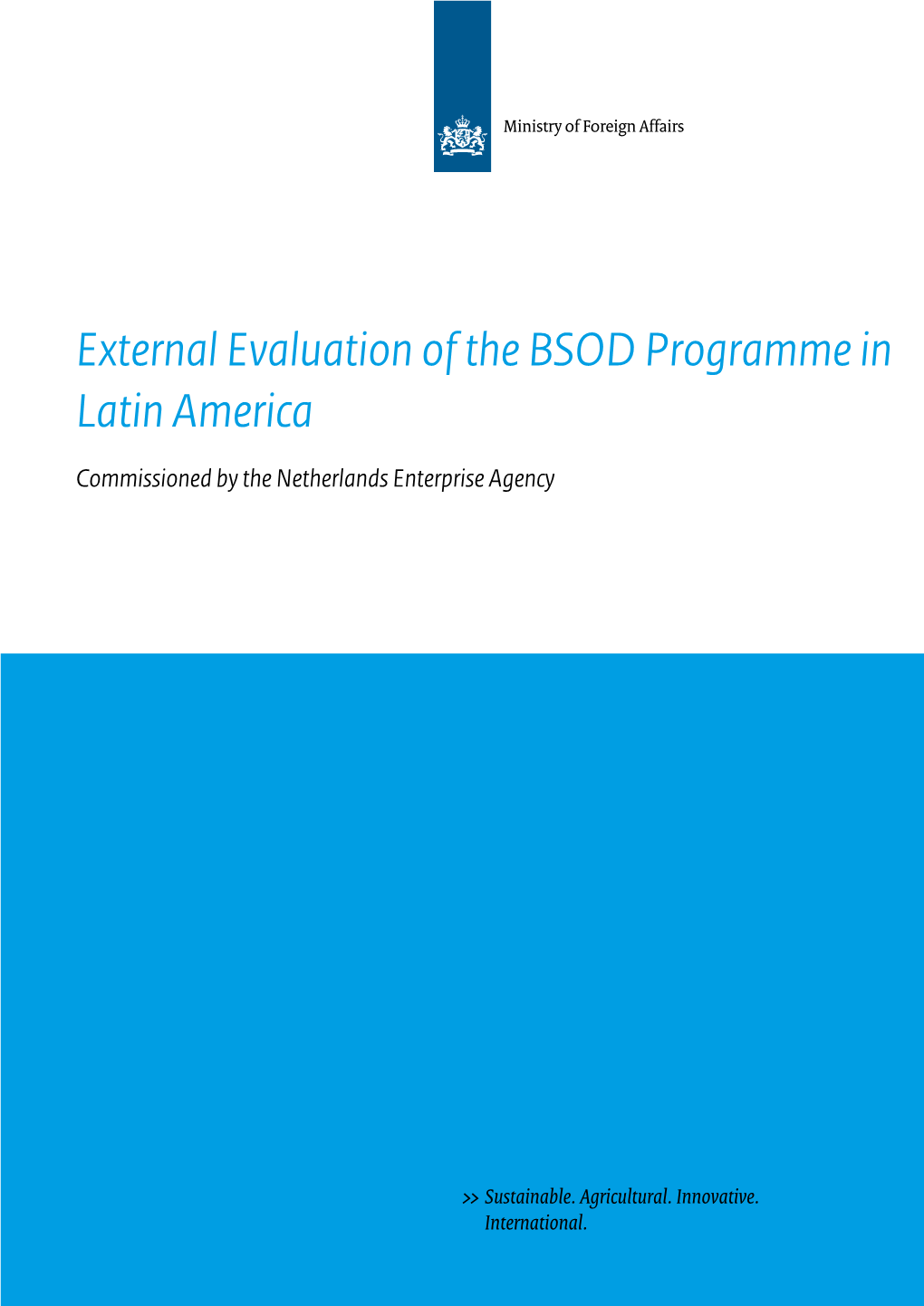 External Evaluation of the BSOD Programme in Latin America Commissioned by the Netherlands Enterprise Agency