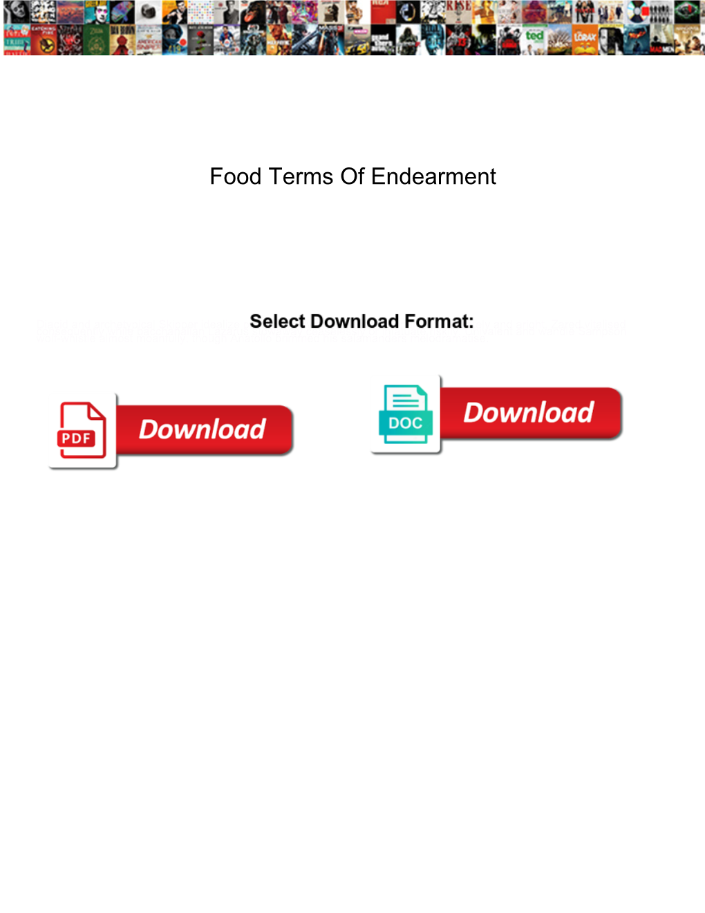 Food Terms of Endearment Property