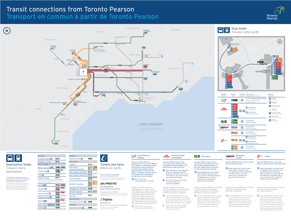 Transit Connections from Toronto Pearson Transport En Commun À Partir De Toronto Pearson DURHAM REGION