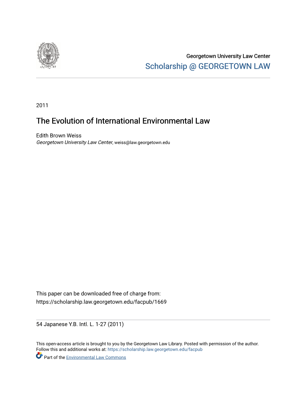 The Evolution of International Environmental Law