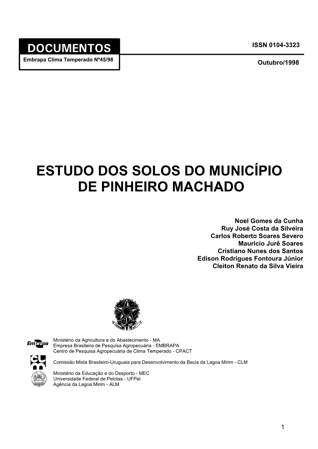 Estudo Dos Solos Do Município De Pinheiro Machado