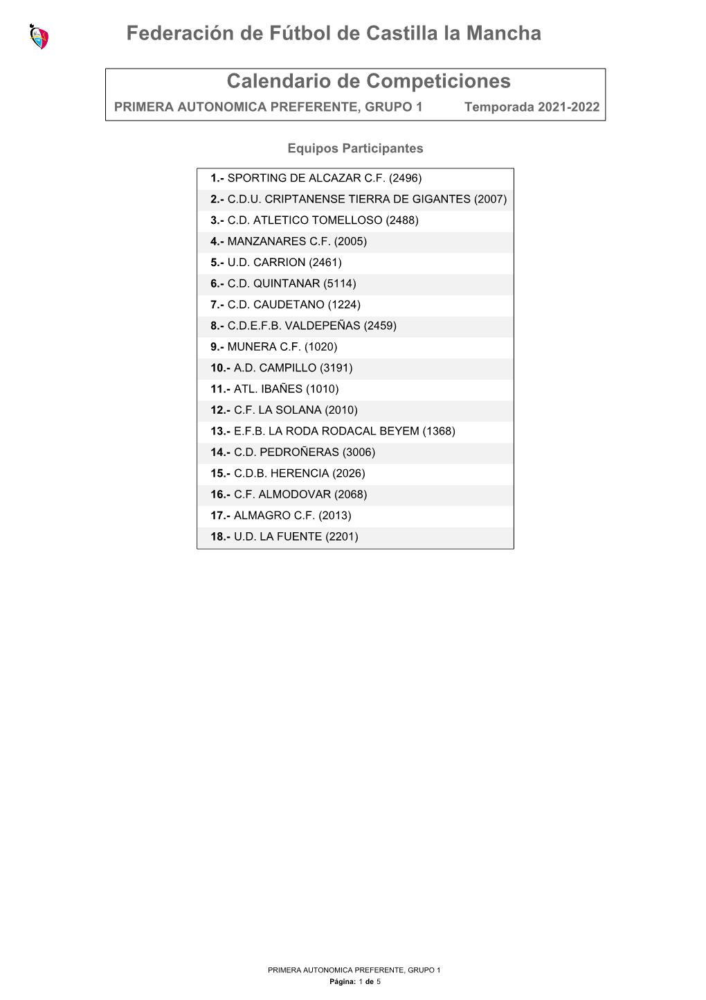 Federación De Fútbol De Castilla La Mancha