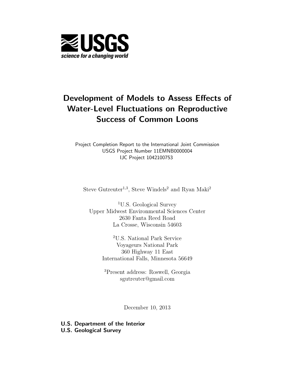 Development of Models to Assess Effects of Water-Level Fluctuations