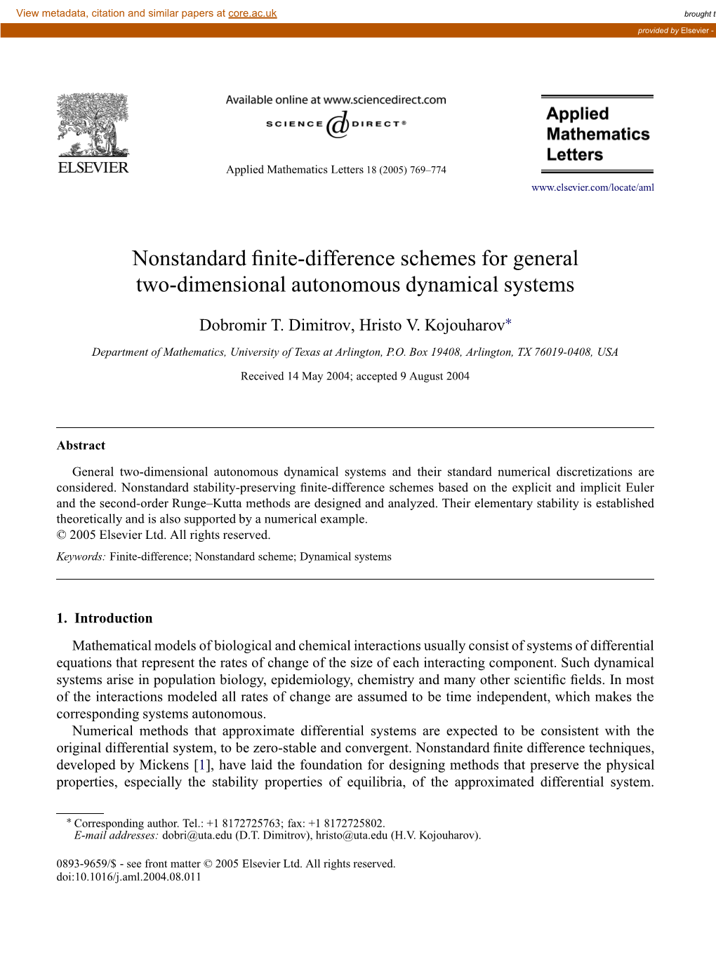 Nonstandard Finite-Difference Schemes for General Two