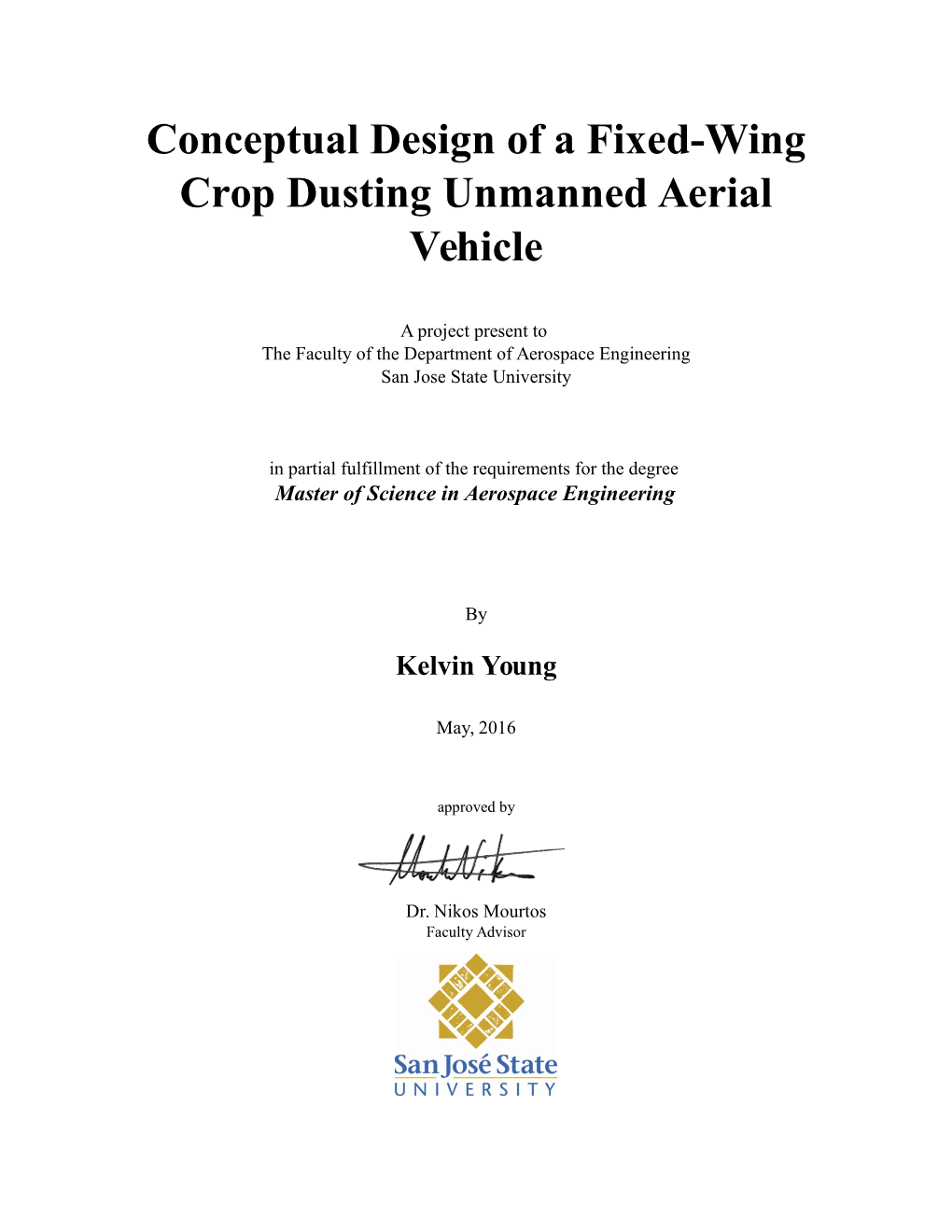Conceptual Design of a Fixed-Wing Crop Dusting Unmanned Aerial Vehicle