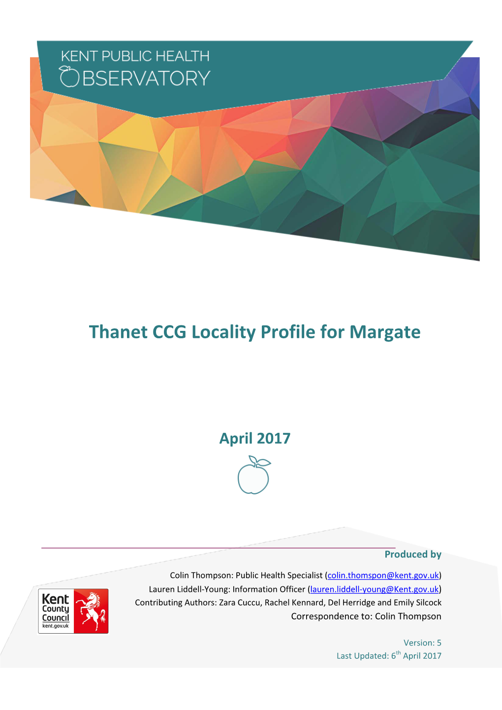 Thanet CCG Locality Profile for Margate