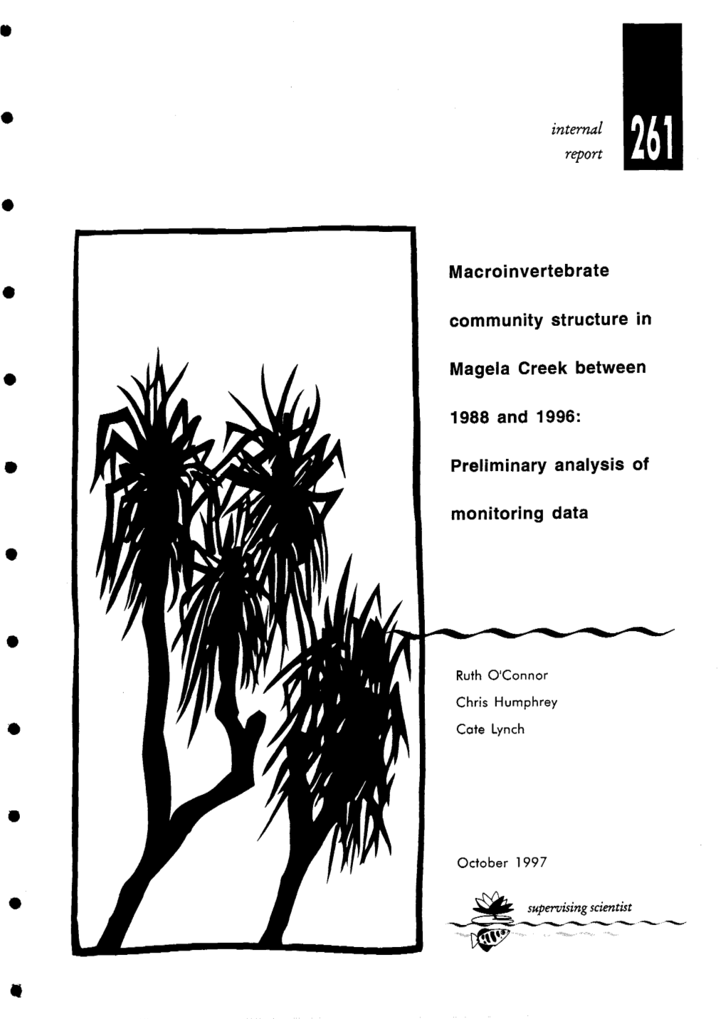 Internal Report 261-Macroinvertebrate Community Structure in Magela Creek Between 1988 and 1996: Preliminary Analysis of Monitor