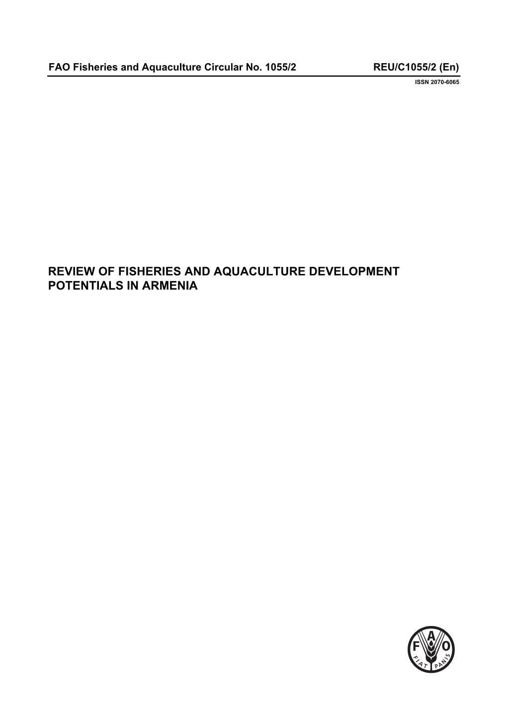 Review of Fisheries and Aquaculture Development Potentials in Armenia