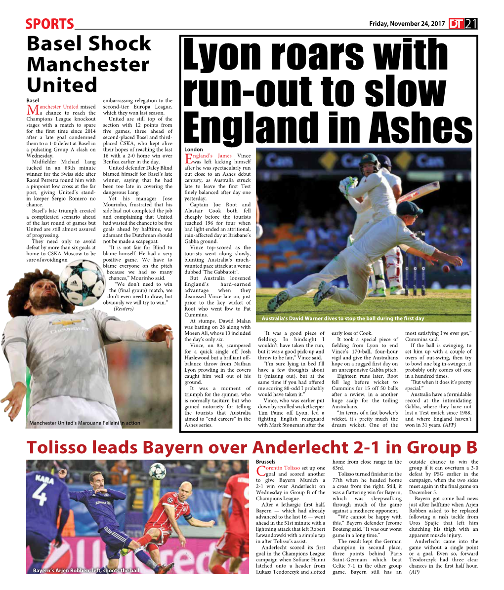 Lyon Roars with Run-Out to Slow England in Ashes