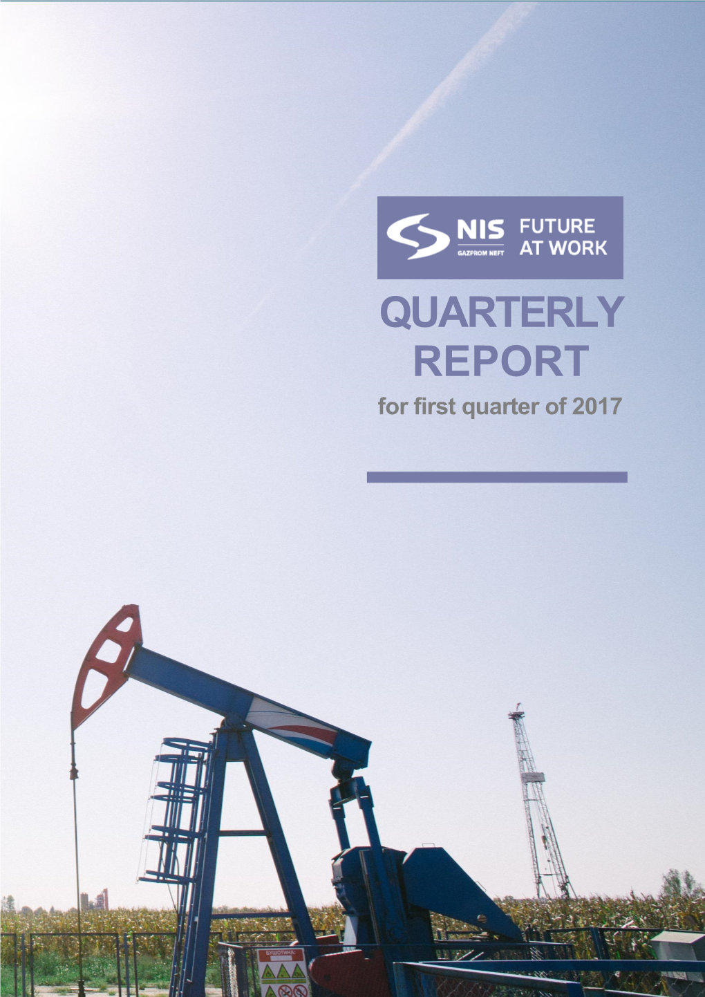 QUARTERLY REPORT for First Quarter of 2017