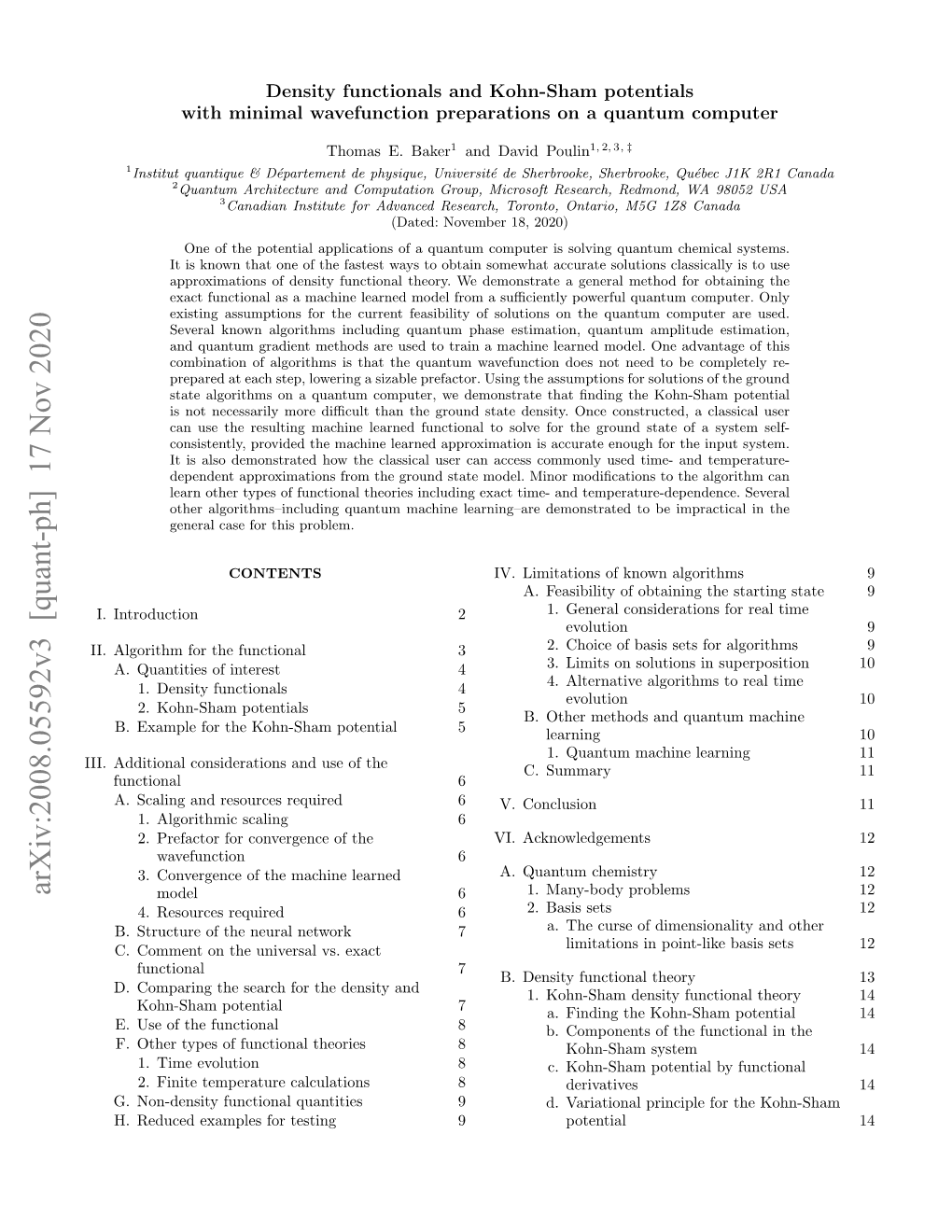 Arxiv:2008.05592V3 [Quant-Ph] 17 Nov 2020 Model 6 1