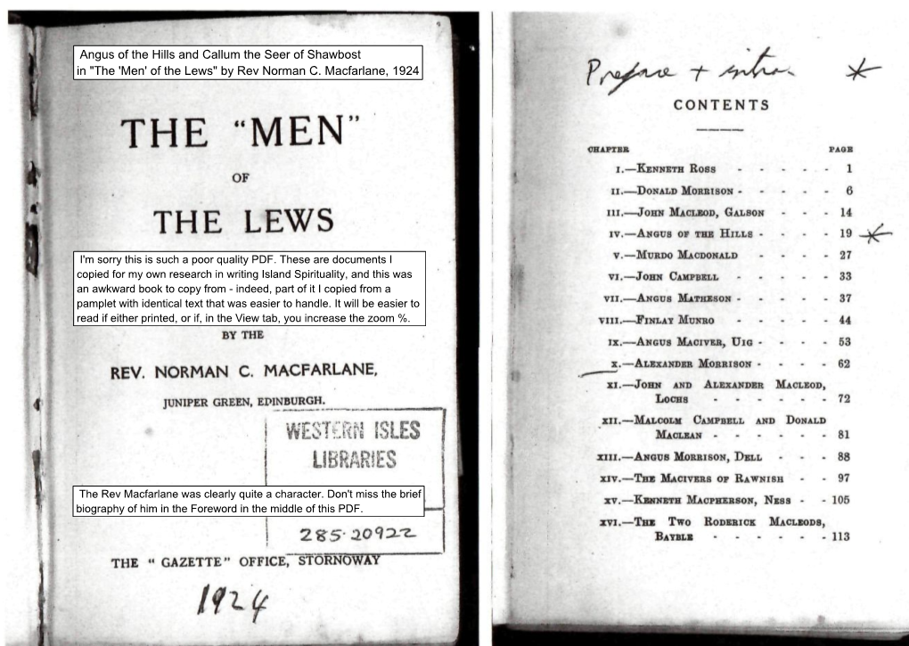 'Men' of the Lews, 1924