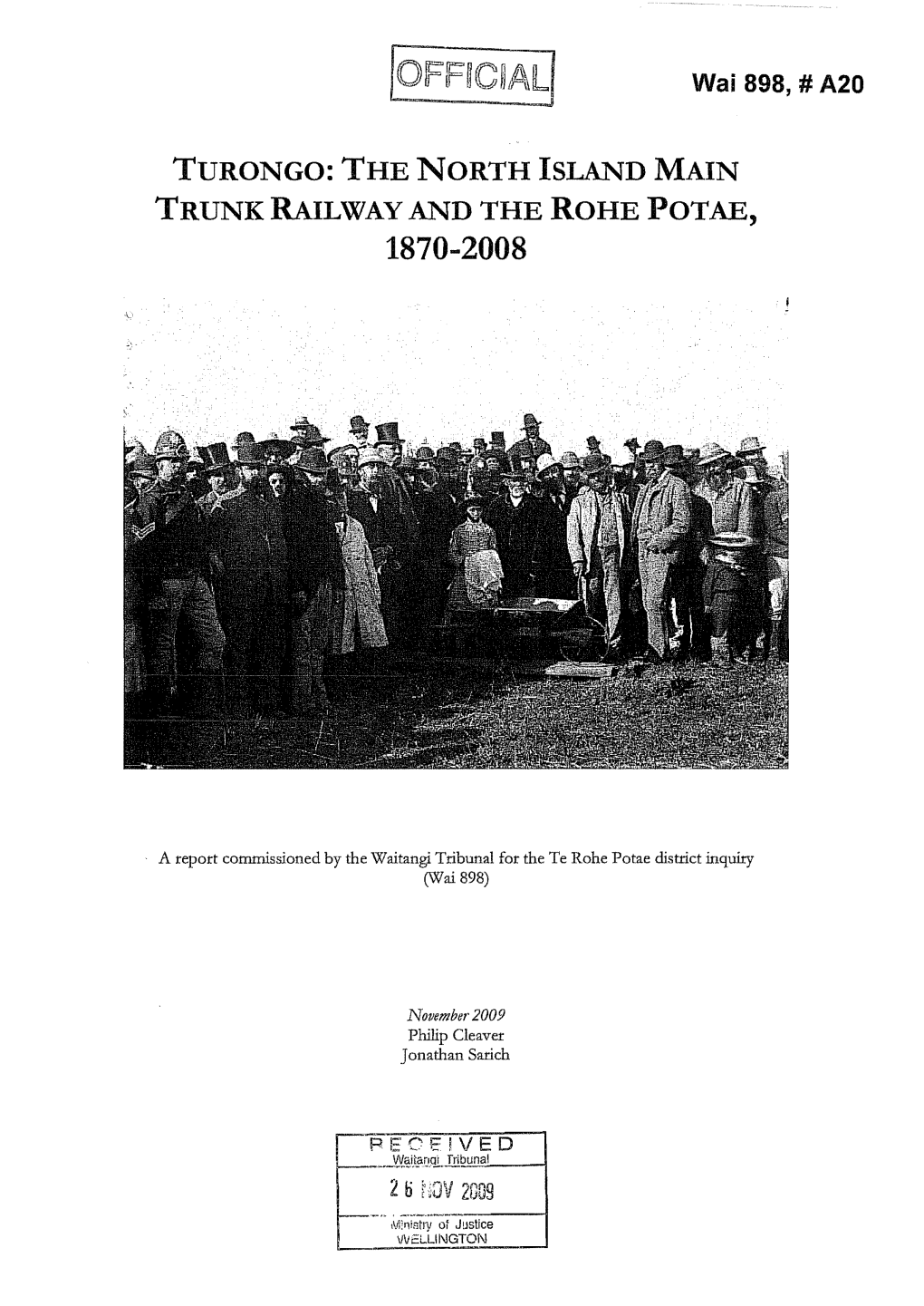 Turongo: the North Island Main Trunk Railway and the Rohe Potae, 1870-2008