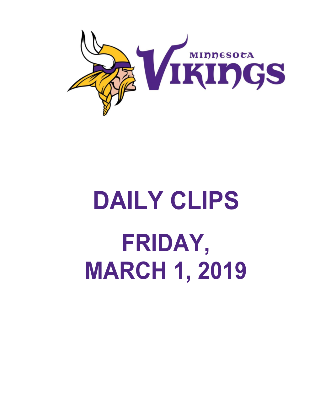 Daily Clips Friday, March 1, 2019