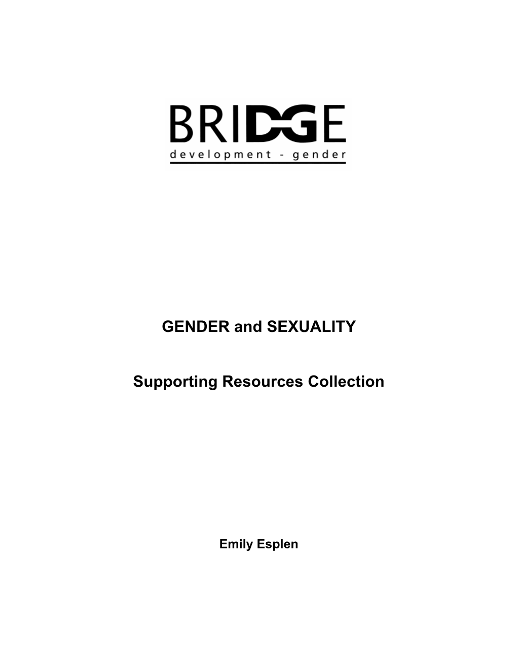 GENDER and SEXUALITY Supporting Resources Collection