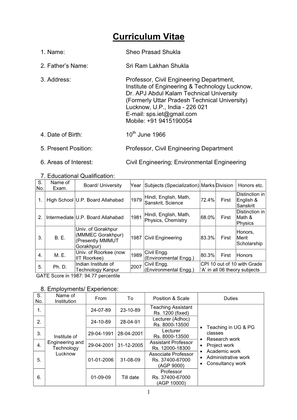 Curriculum Vitae