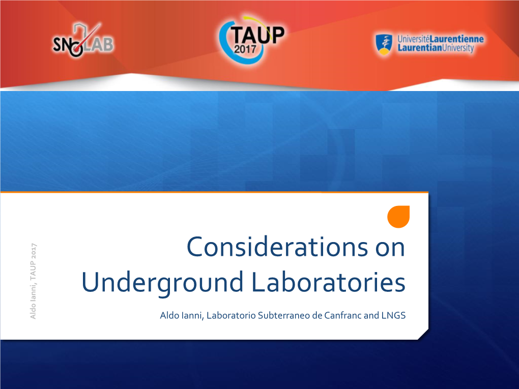 Status of Underground Laboratories