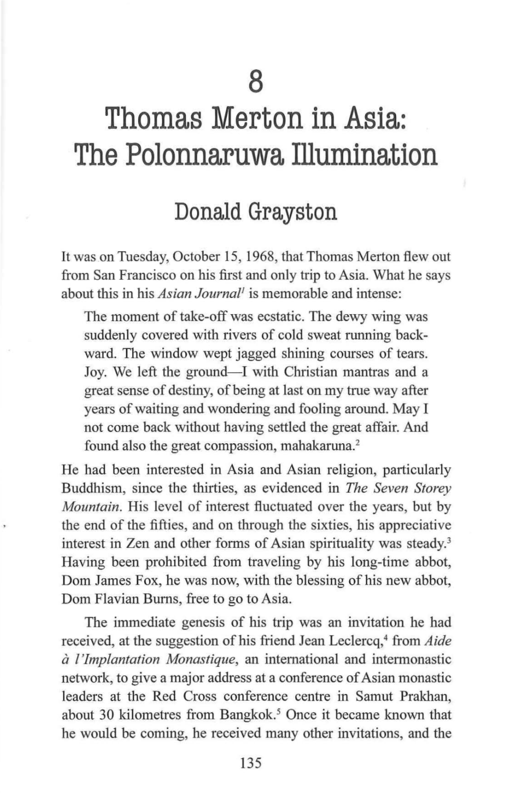 Thomas Merton in Asia: the Polonnaruwa Illumination