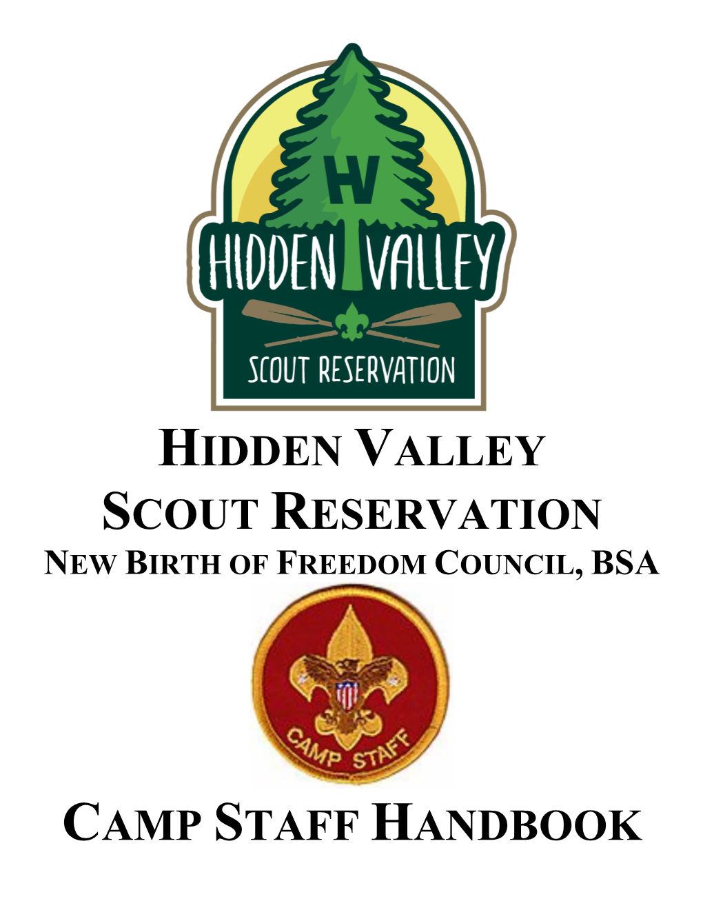 Camp Staff Handbook – Hidden Valley Scout Reservation